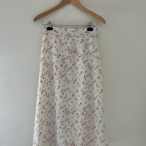 Floral White Skirt